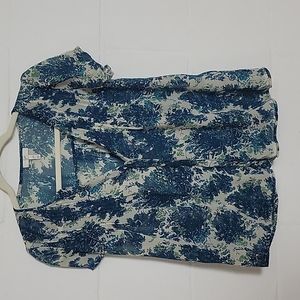 Joie Floral Print Lightweight Silk Short Sleeve Blouse Size XXS